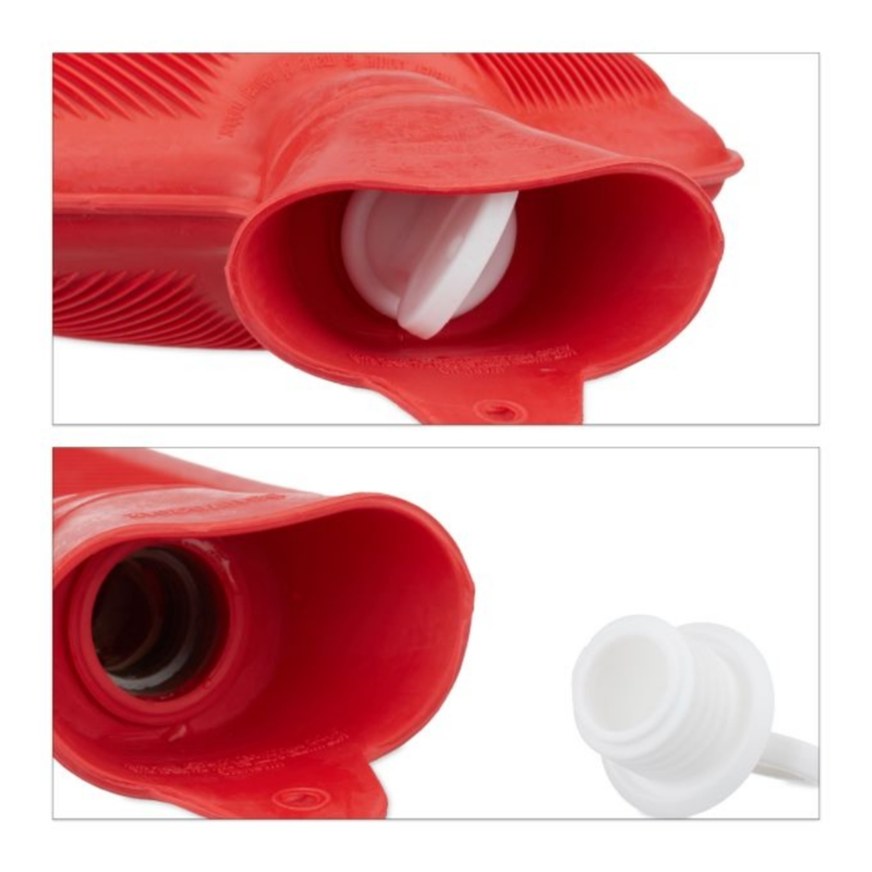 Relaxdays warmwater kruik rood 2 L