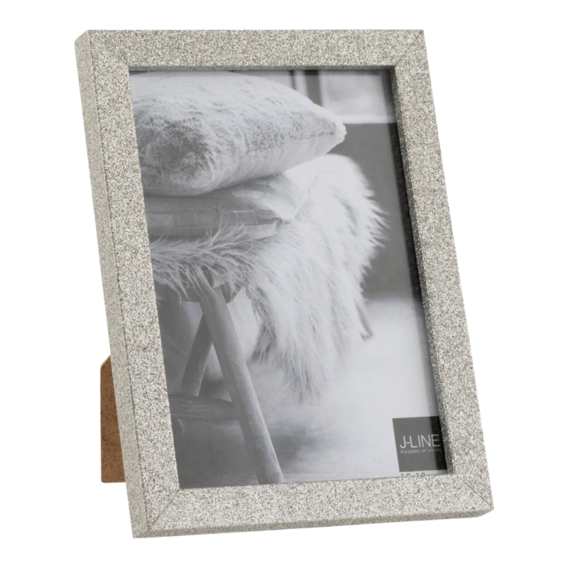 J-Line Bilderrahmen Glitzer silberfarben 13 x 18 cm