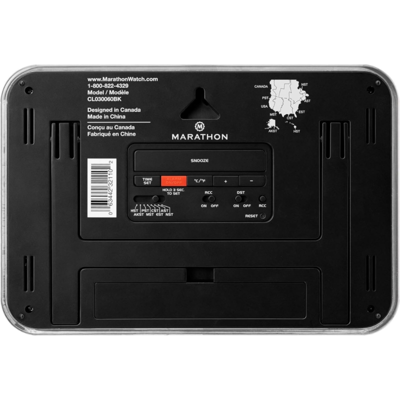 Marathon digitale klok op batterij zwart 22 cm