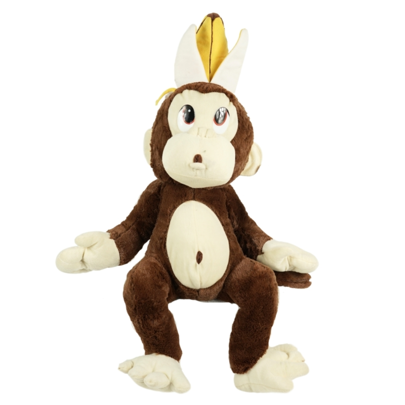 Knuffel aap met bananenschil zittend 55 cm 2 assorti