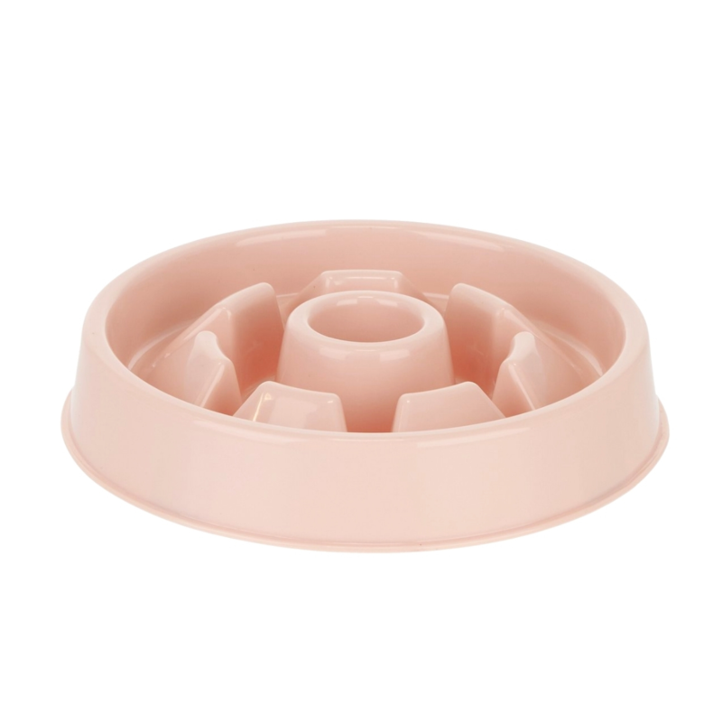 Relaxdays honden anti-schrok voerbak rond 3 roze 21 cm