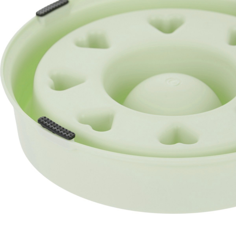 Relaxdays honden anti-schrok voerbak hartjes groen 19,5 cm