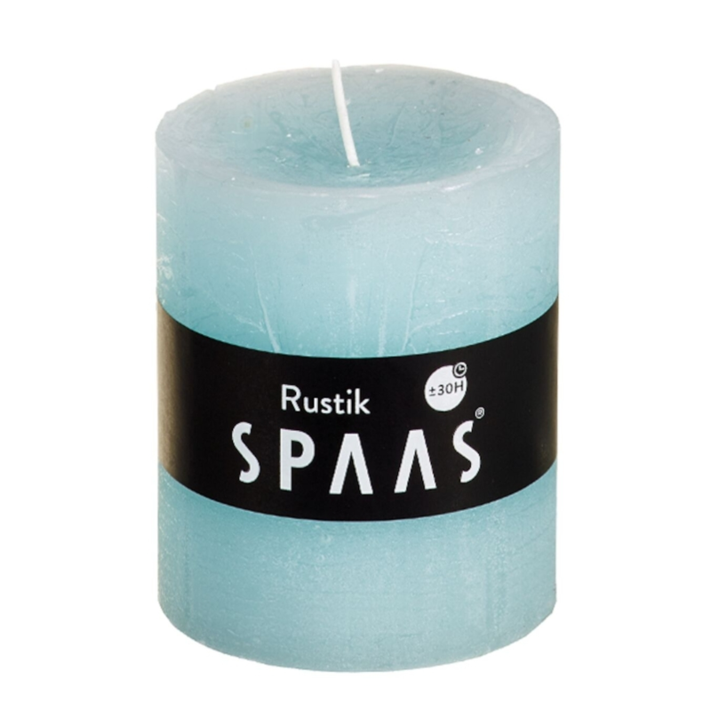 (R) Spaas stompkaars rustiek hemelsblauw 7 x 8 cm