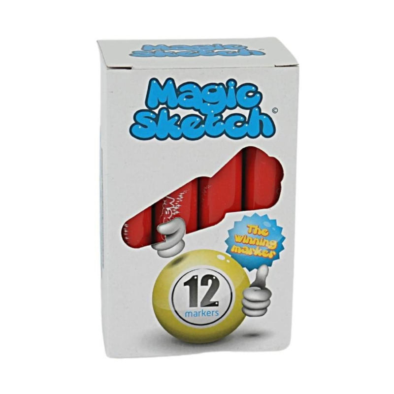 402084 Magic Sketch Pens rot mit Duft 12 cm Satz von 12