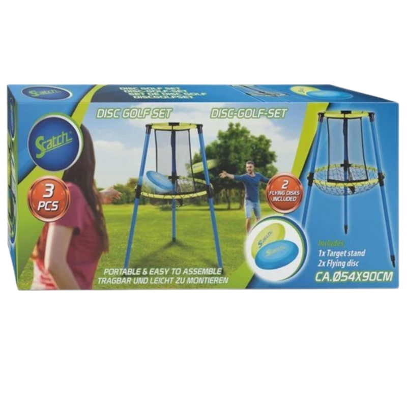 Scatch Frisbee gooispel blauw/geel 54 x 90 cm