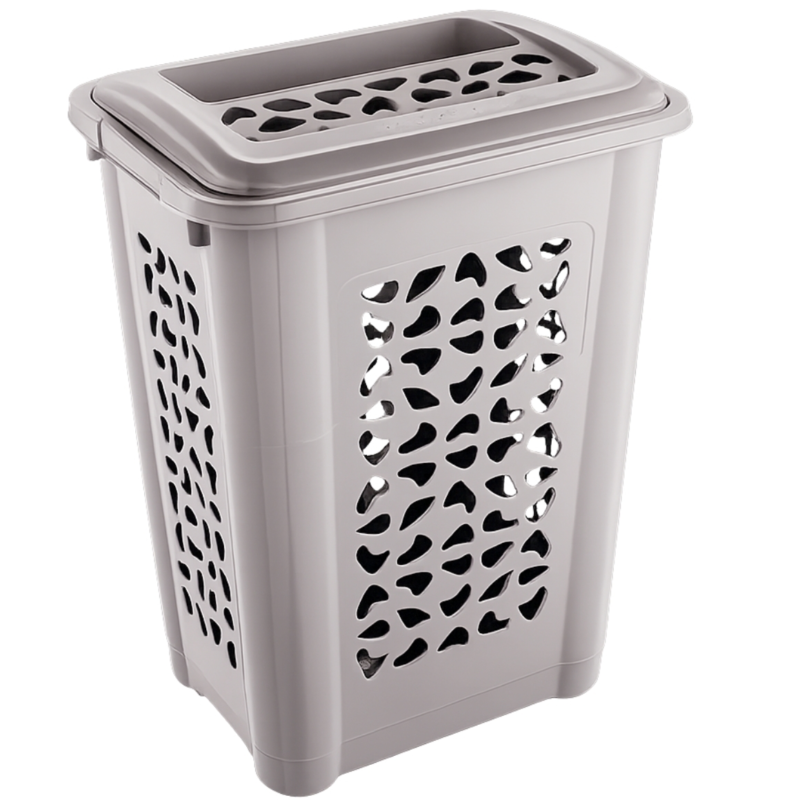 Keeeper wasmand met deksel grijs 60 cm 60 L