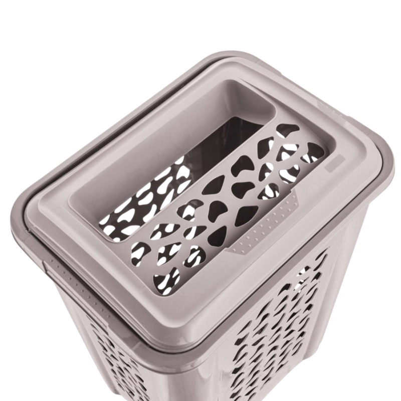Keeeper wasmand met deksel grijs 60 cm 60 L