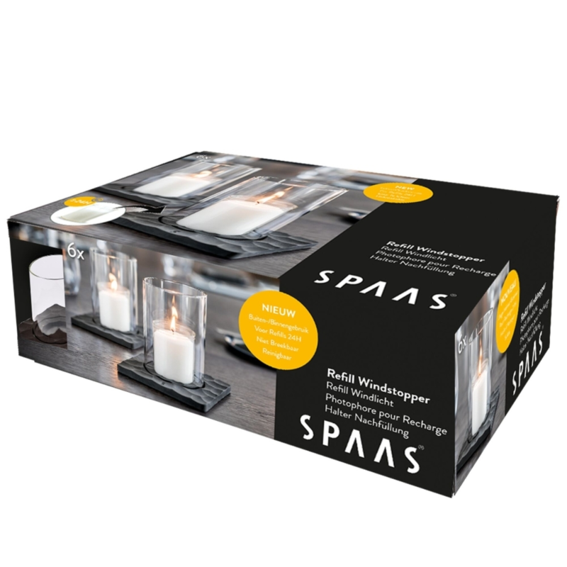 (R) Spaas theelichthouder voor windstopper navullingen 11,5 cm 6 stuks