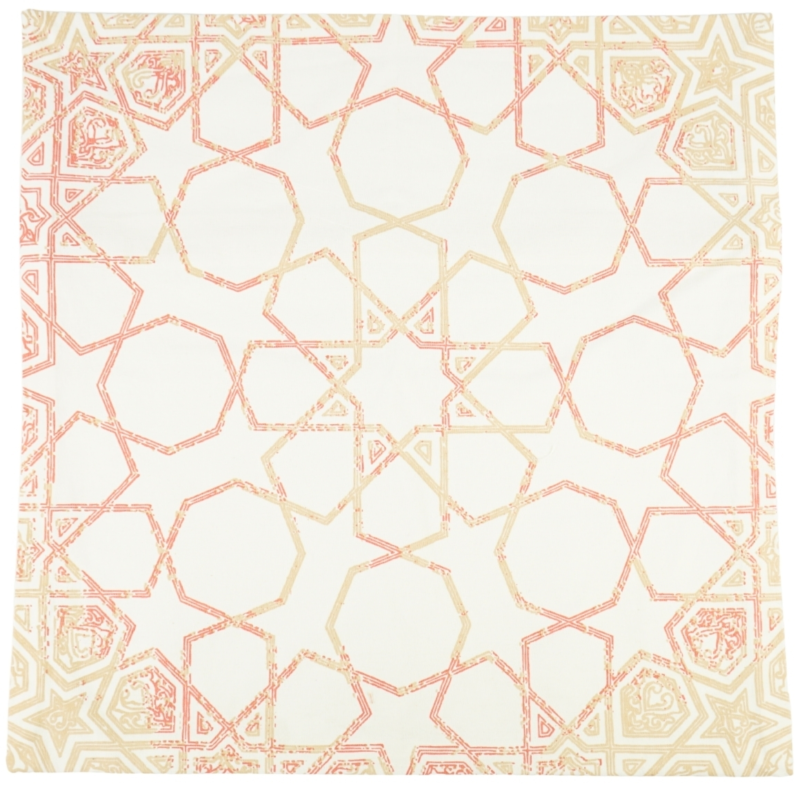 Fair Trade kussenhoes Oosters beige 45 x 45 cm