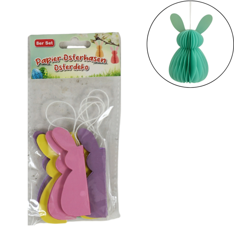 Hanger paashaas 8 cm 8 stuks