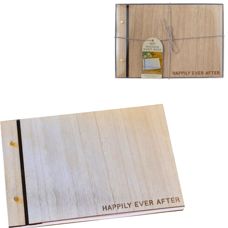 Ginger Ray gastenboek hout 26 cm