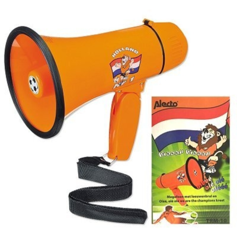 Megafoon met muziek Oranje Actie