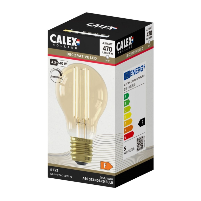 Calex LED lamp Gold dimbaar E27 4,5W