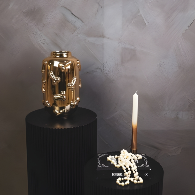 Housevitamin vaas Dick goudkleurig 27 cm