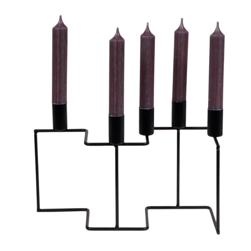 SENZA kandelaar Zig Zag zwart 27 cm