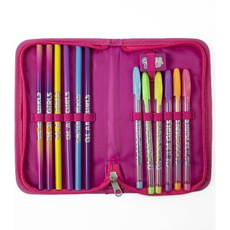 Glam Girls etui met inhoud roze 19 cm 13-delig