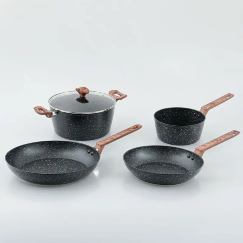 Pfannenset mit Steineffekt 5-Teilig