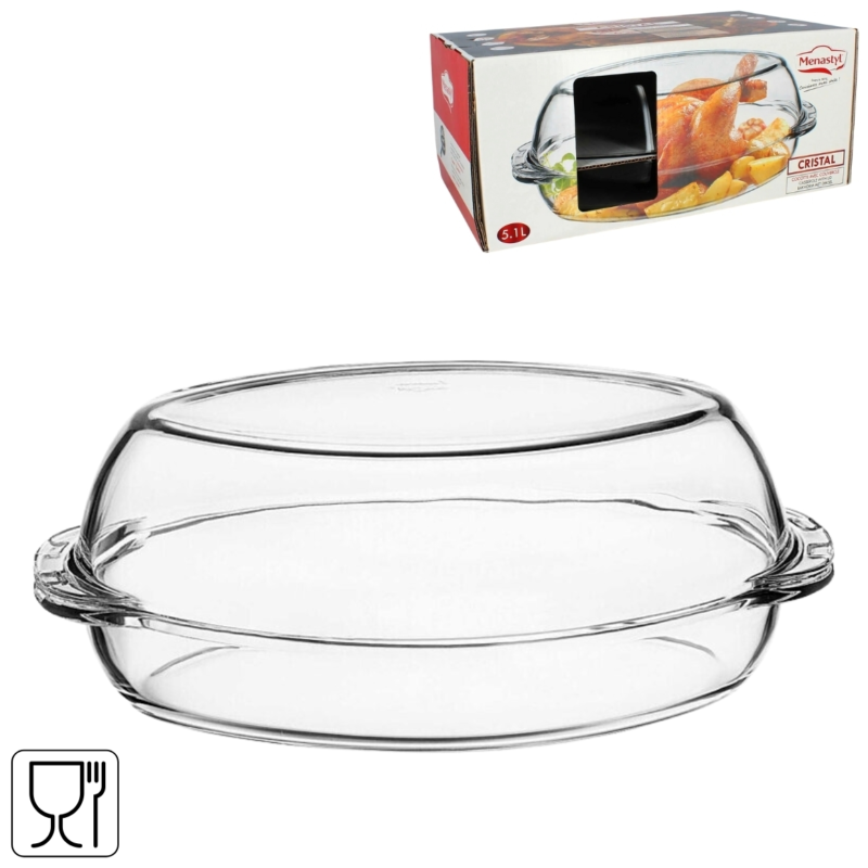 Ovenschaal met deksel glas 5,1 L
