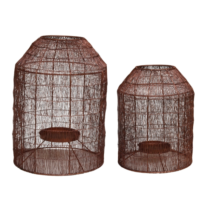 PTMD windlicht Maddin S koperkleurig 30 cm