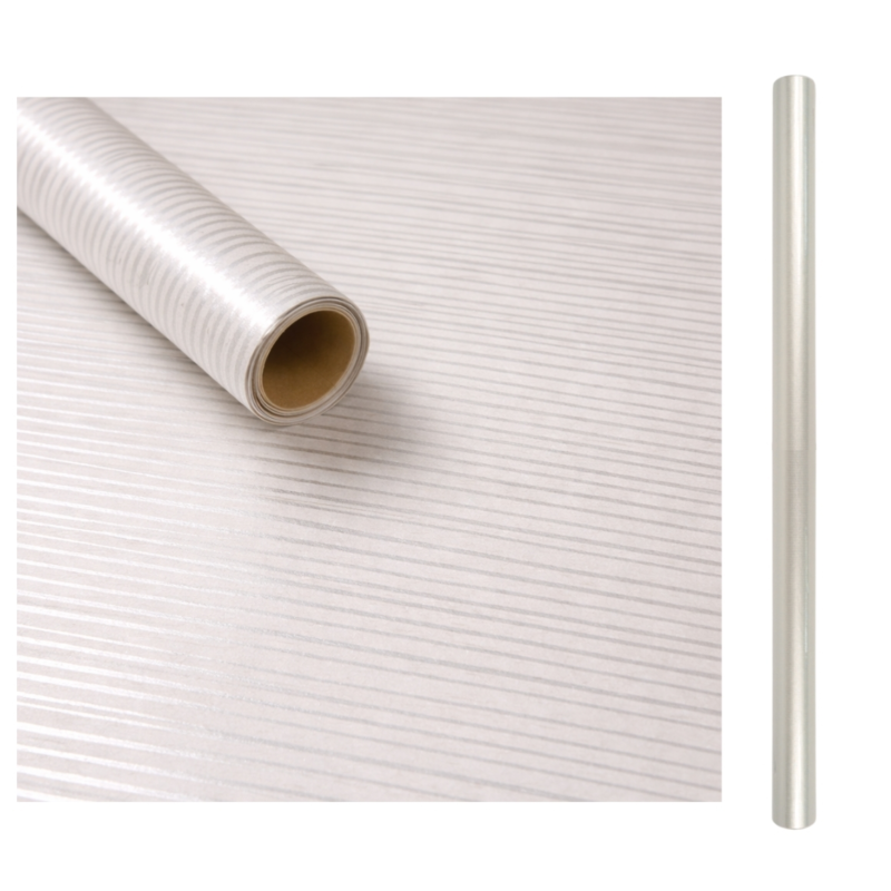 Cadeaupapier beige/zilverkleurig 200 x 70 cm