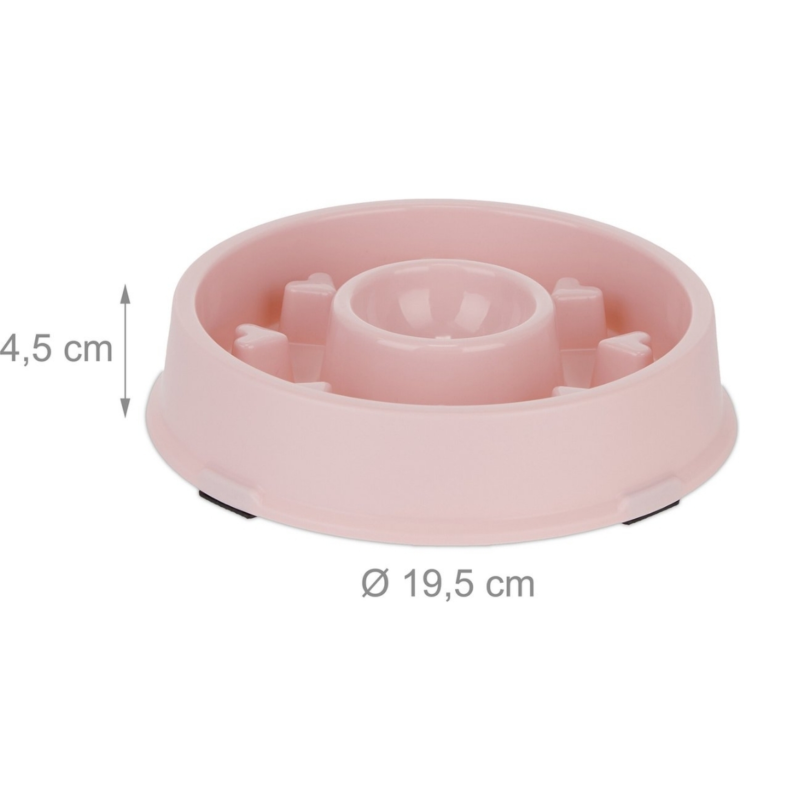 Relaxdays honden anti-schrok voerbak hartjes roze 19,5 cm