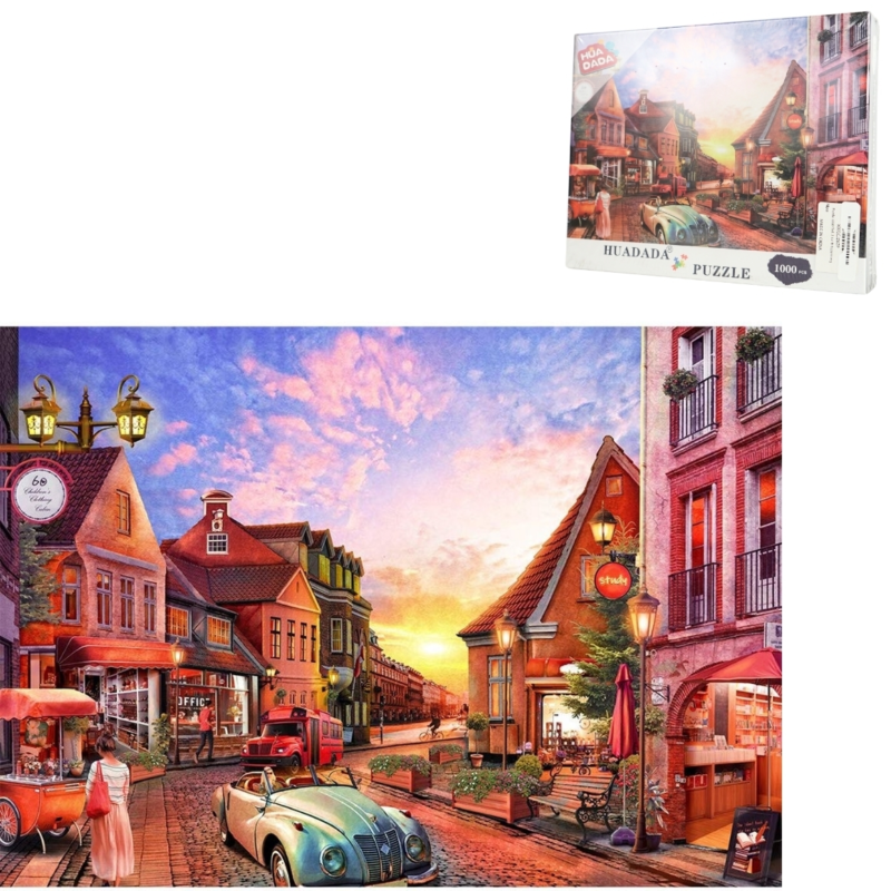 Huadada puzzel morning town 50 x 70 cm 1000 stukjes