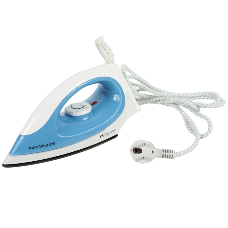 Registry strijkijzer EU-stekker blauw/wit 1000 watt