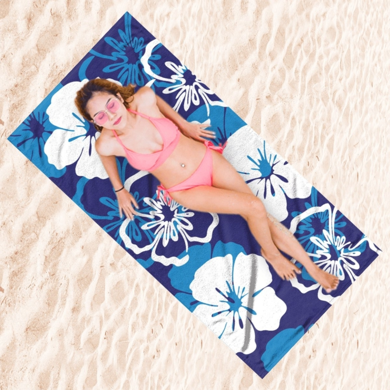 Ocean hibiscus badhanddoek XL 75 x 150 cm