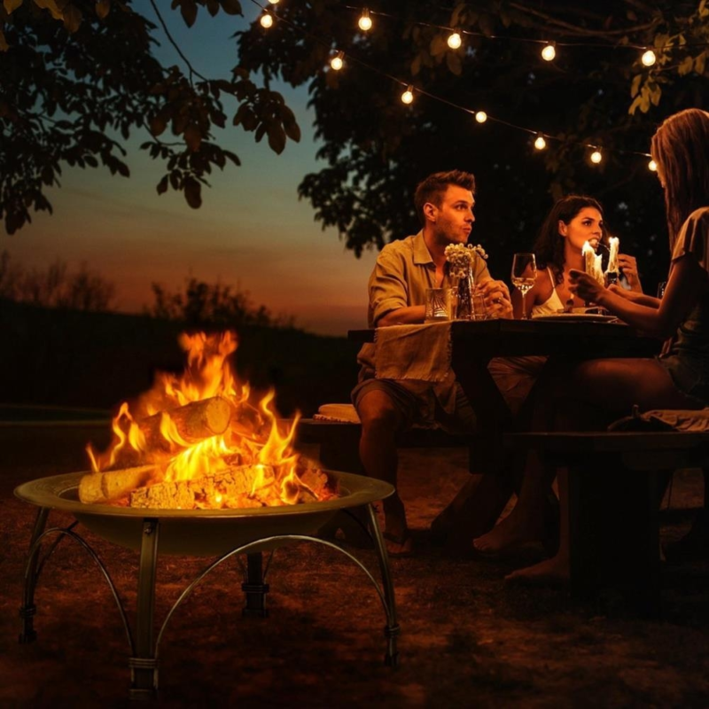 Relaxdays vuurschaal XXL zwart 89 cm