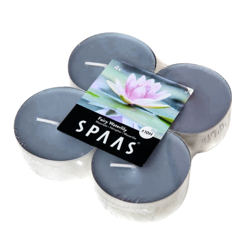 (R) Spaas maxi geur theelichten Fairy Waterlily 6 cm set van 4