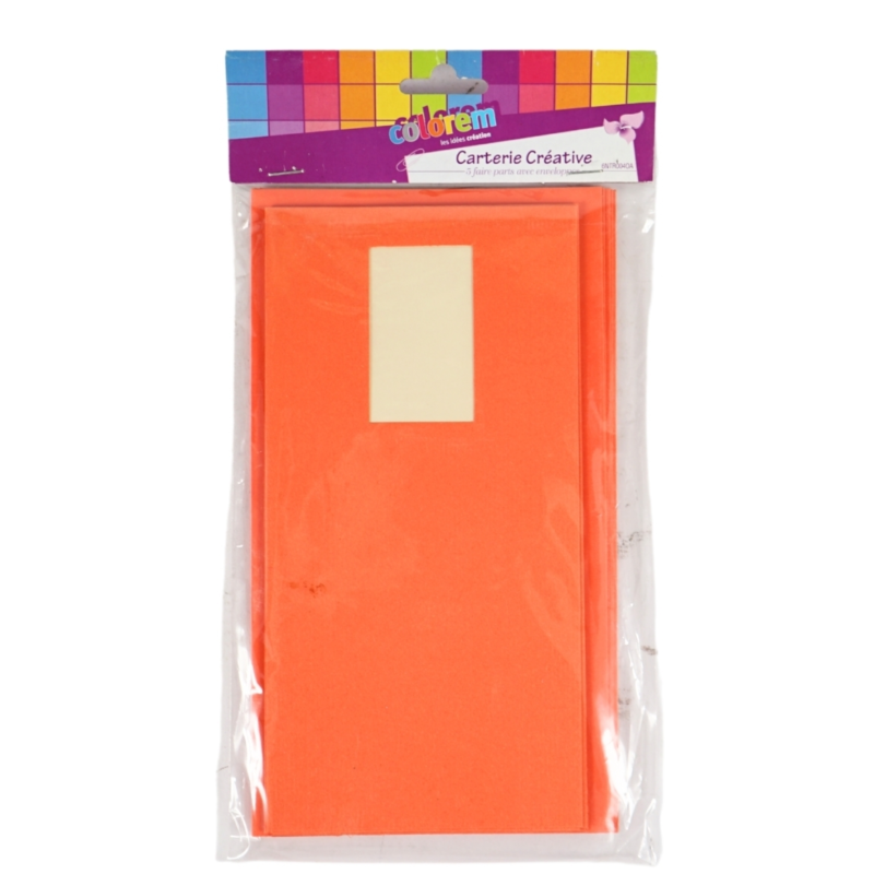 Uitnodigingskaarten en enveloppen oranje 5 stuks