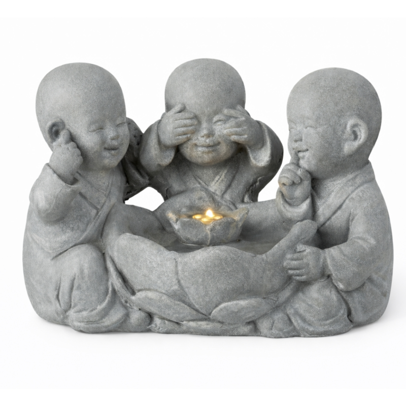 J-Line Brunnen Mönch grau EU-Stecker 40 cm