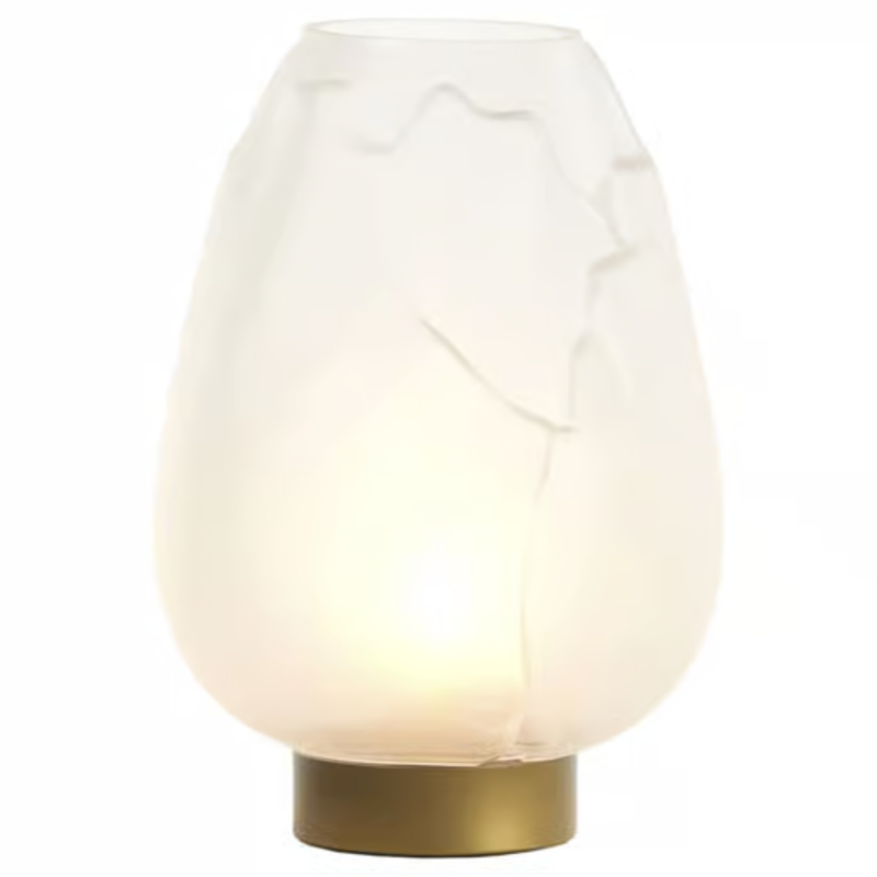 Light & Living tafellamp Ginny LED op batterij wit goud 27 cm
