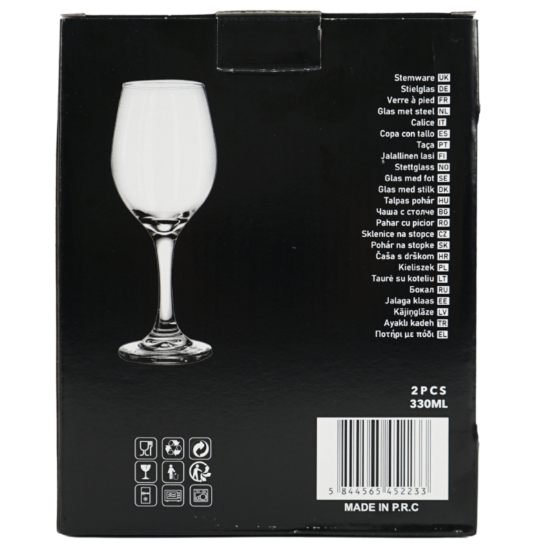 Homeware wijnglas Rubina 330 ml 2 stuks