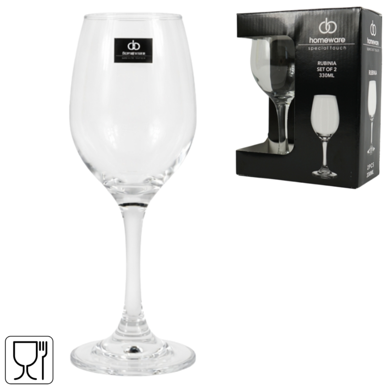 Homeware wijnglas Rubina 330 ml 2 stuks