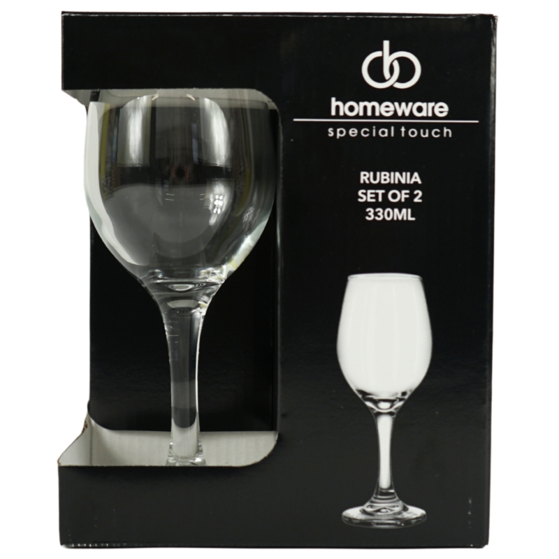 Homeware wijnglas Rubina 330 ml 2 stuks