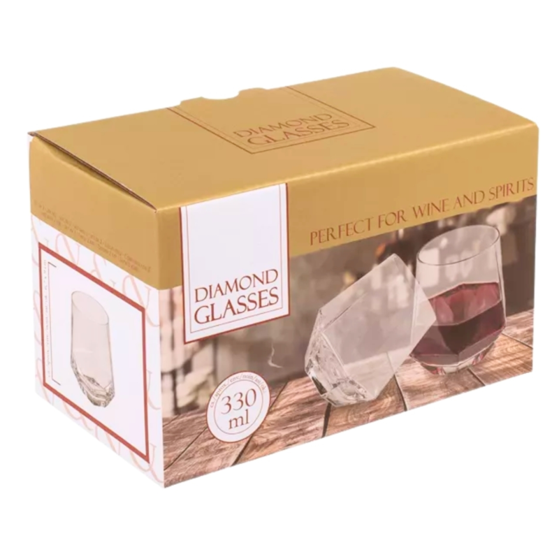 Out of the Blue wijnglas Diamond 330 ml set van 2