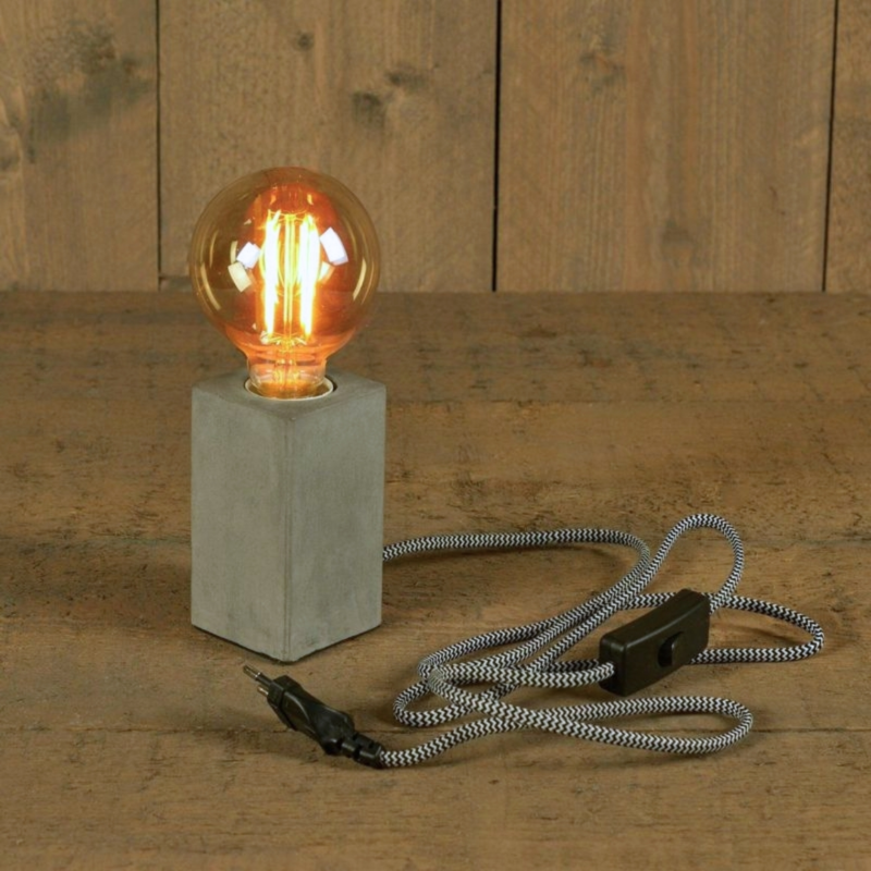 Annas Collection Tischlampe E27 Beton grau 11 cm