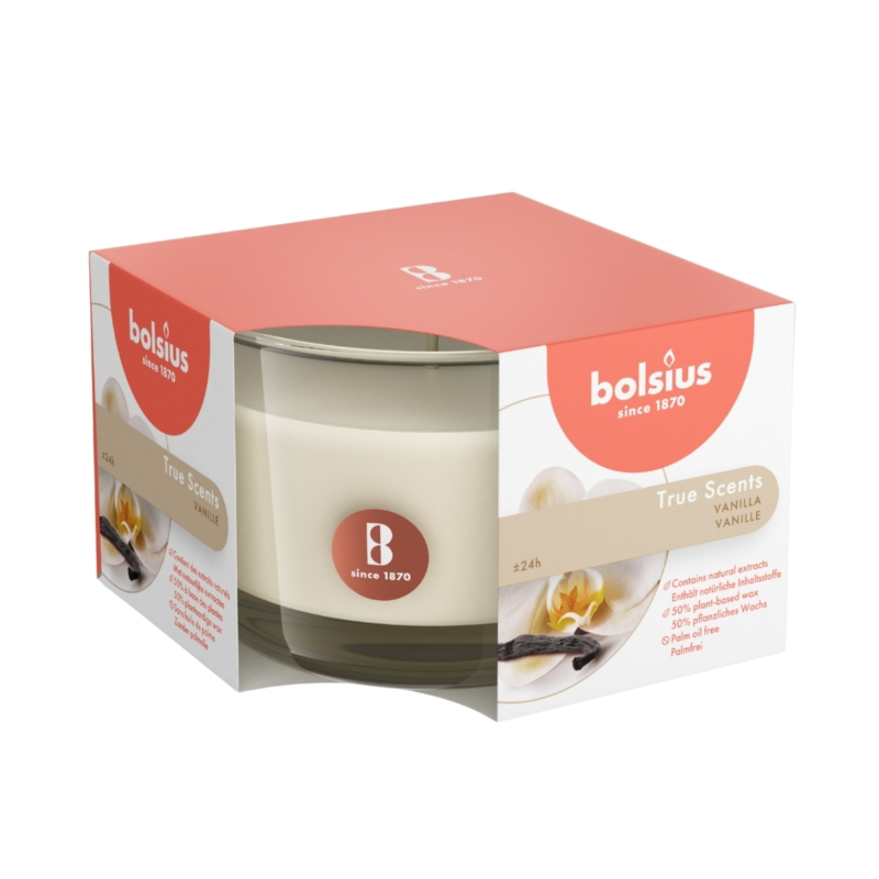 Bolsius geurkaars in glas Vanille 6 x 9 cm