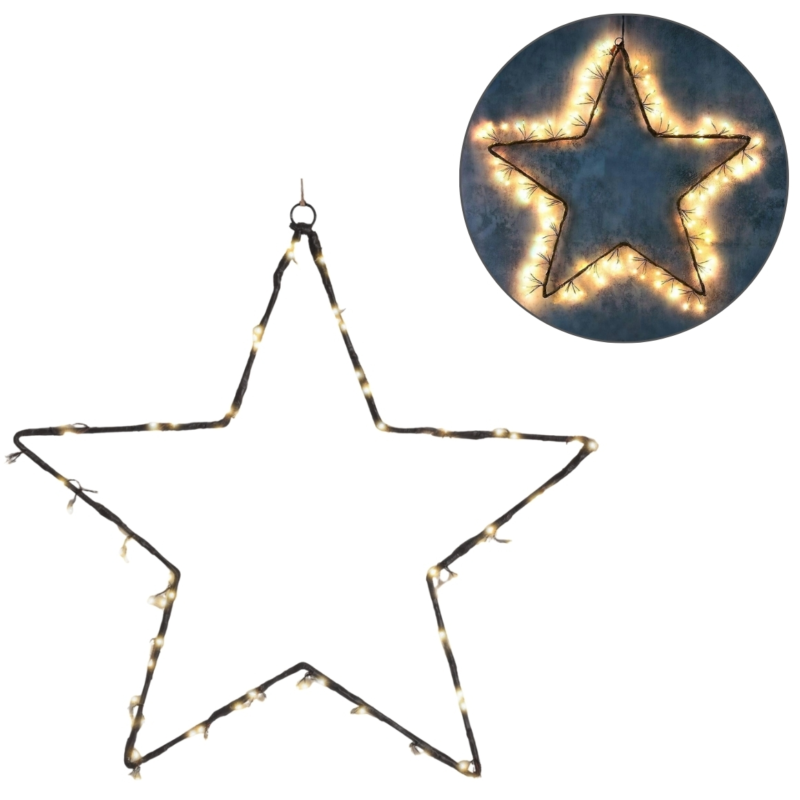 Kerstster LED bruin 40 cm