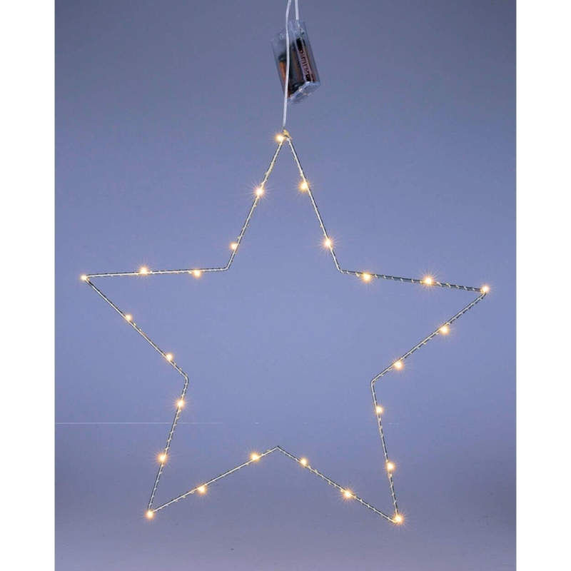 Kerstverlichting ster 25 LED op batterij 45 cm