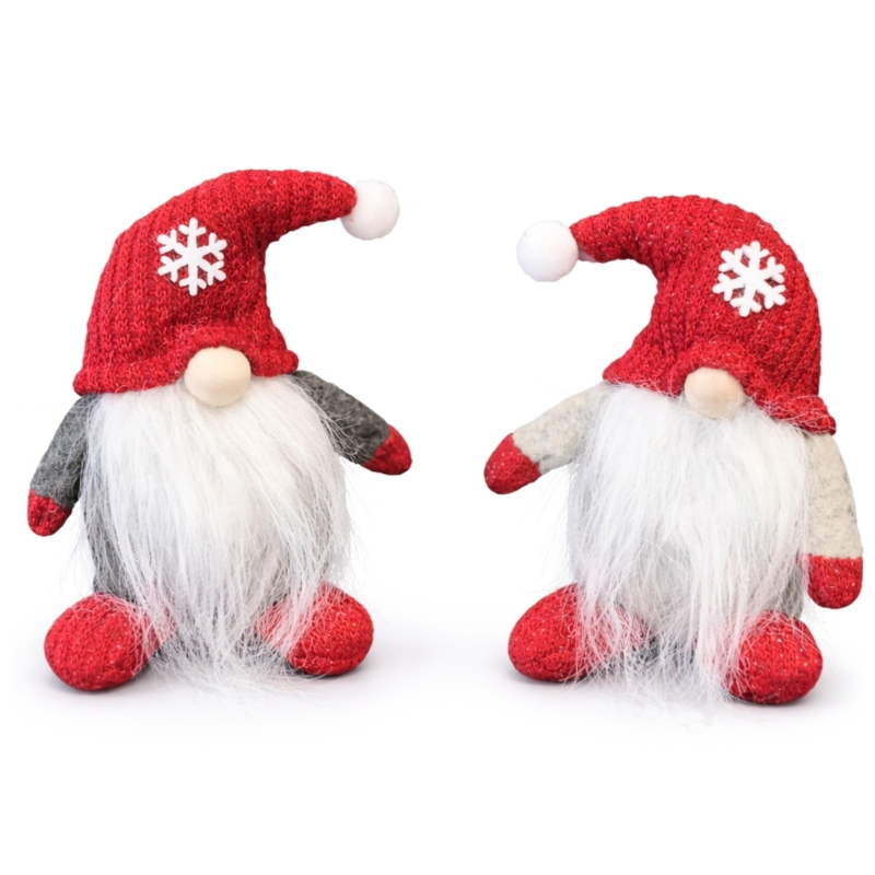 Figuur winter gnome 15 cm set van 2