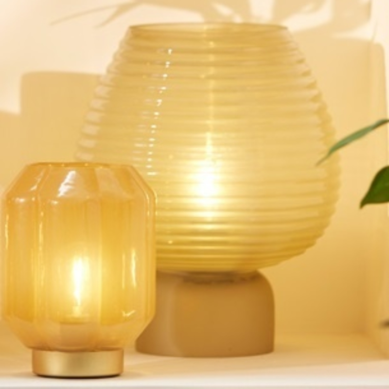 Light & Living tafellamp Alenna LED op batterij groen grijs 27 cm