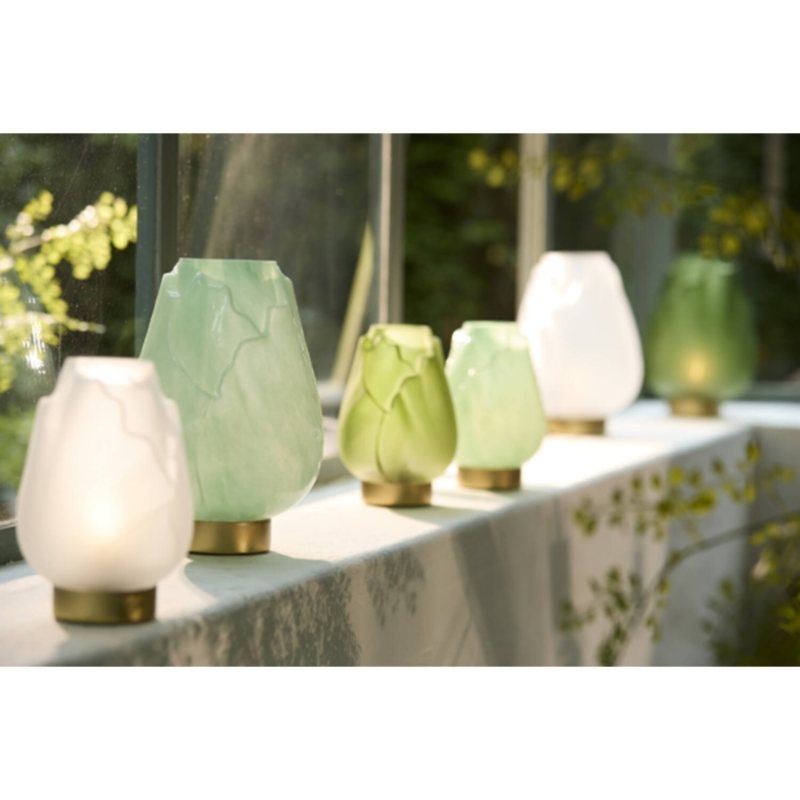 Light & Living tafellamp Ginny LED op batterij oranje goud 27 cm