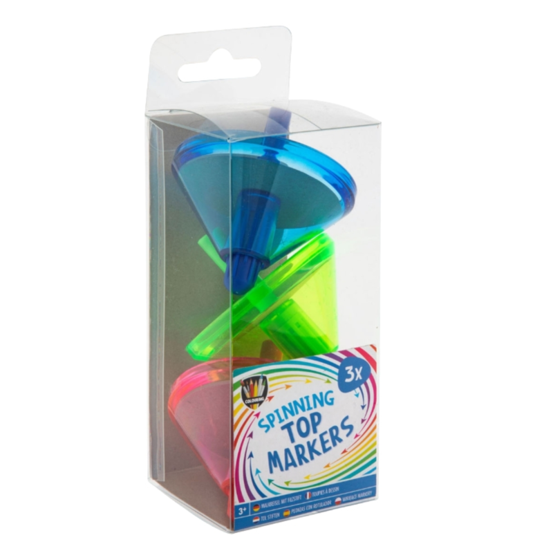 Spinning top markers fidget 6,5 cm set van 3