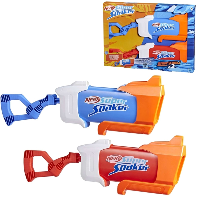 Nerf Super Soaker Rainstorm waterpistolen 55 cm set van 2