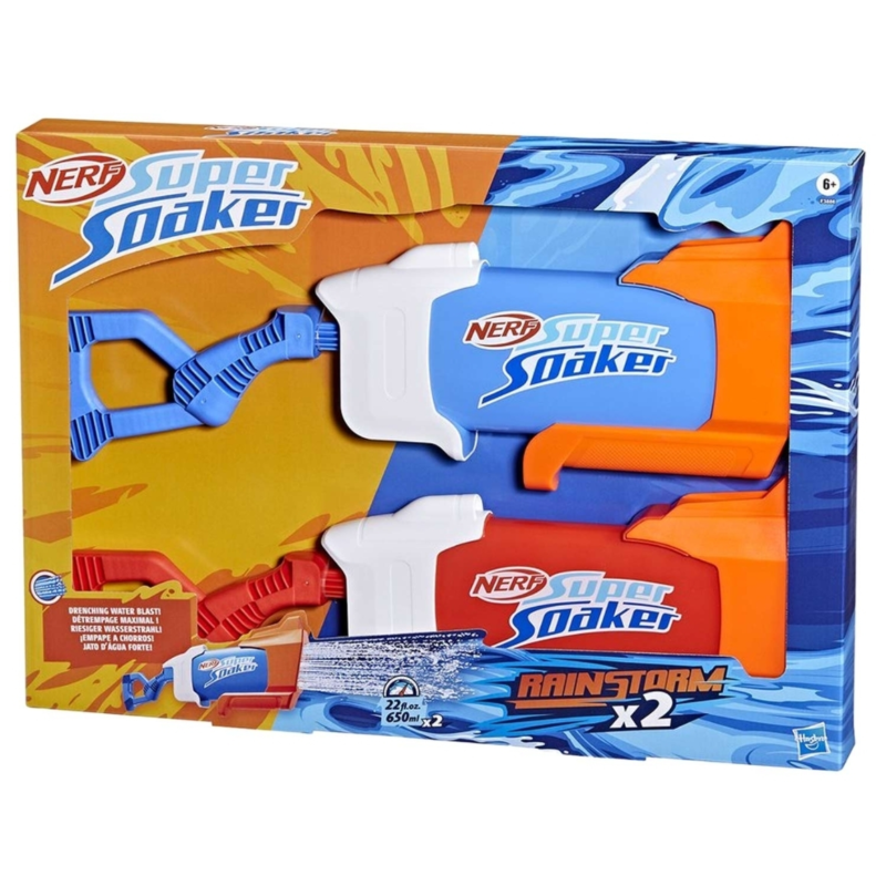 Nerf Super Soaker Rainstorm waterpistolen 55 cm set van 2