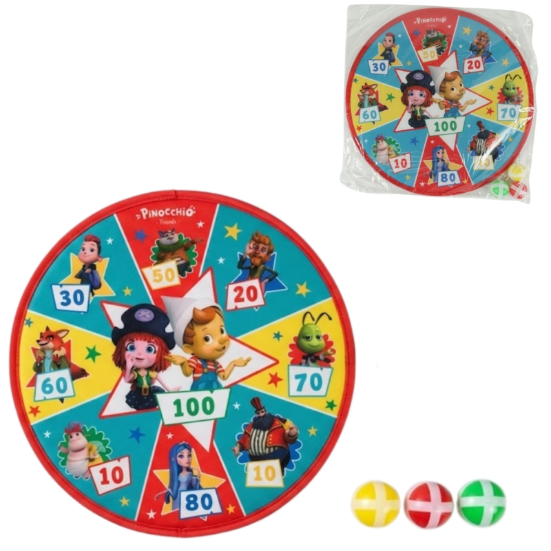 Pinocchio and friends klittenband dartbord 36 cm
