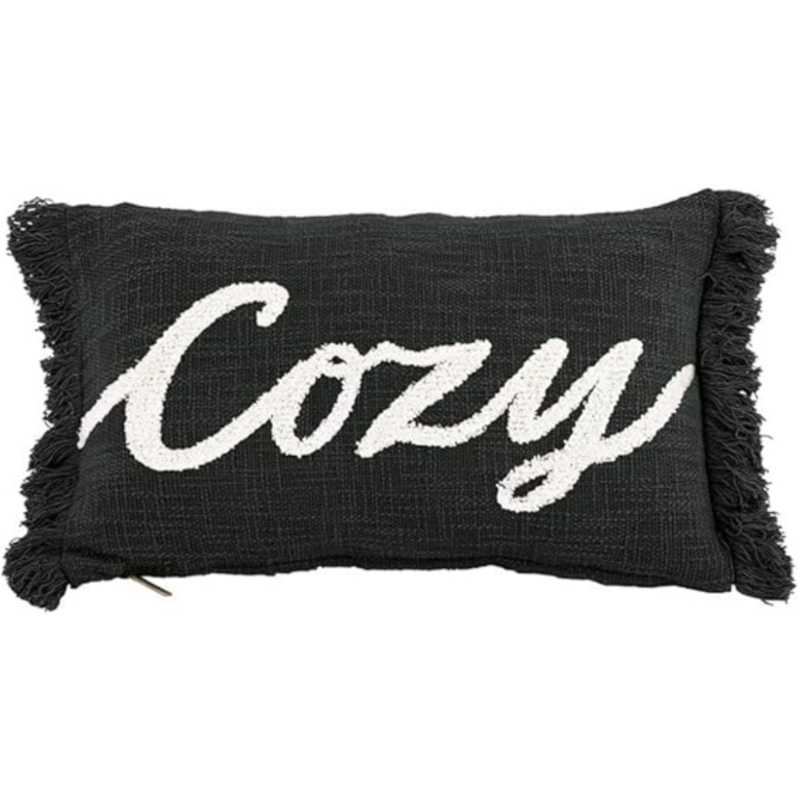 Tiseco kussen Cotton Slub Cozy zwart 30 x 50 cm