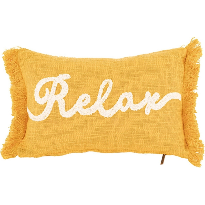 Tiseco kussen Cotton Slub Relax geel 30 x 50 cm